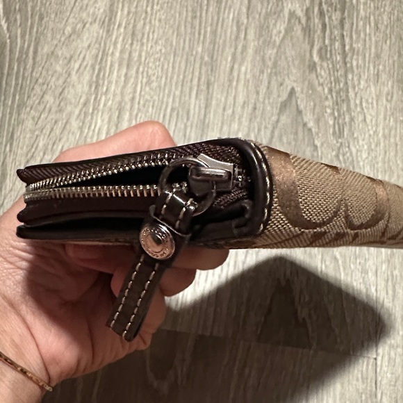 Coach Signature Brown and Tan Wallet - Picture 10 of 12